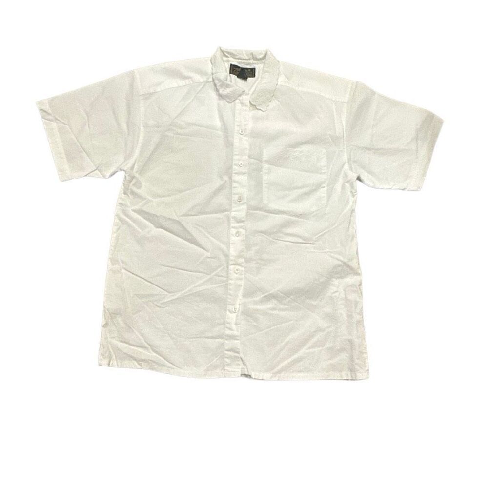Eddie Bauer vtg white cotton cottagecore blouse embroidered M